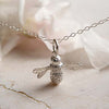 Sterling silver bee charm necklace